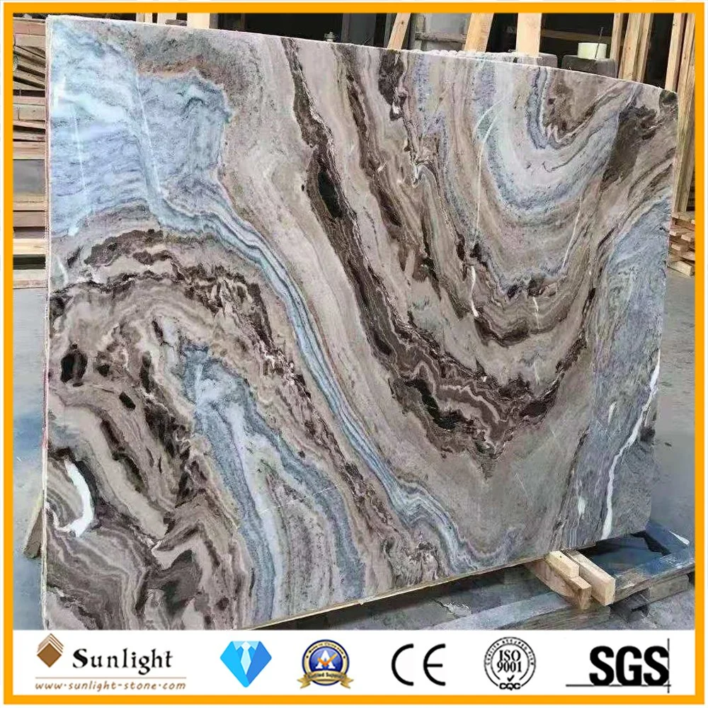 China paisaje natural de la pintura piso de piedra de mármol marrón Azulejos baño