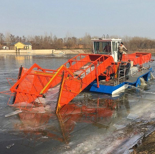 Bote de recolección de plantas acuáticas/pequeña cosechadora de malezas acuáticas/máquina de recolección de basura flotante