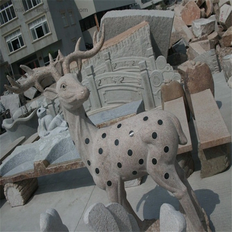 Animal White Natural Granite Carved Stone/ Statues/Sculpture for Garden Decoration