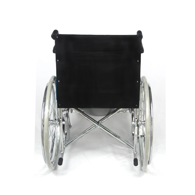 Manual Medical Foldable Transport Commode Wheelchair with Bedpan