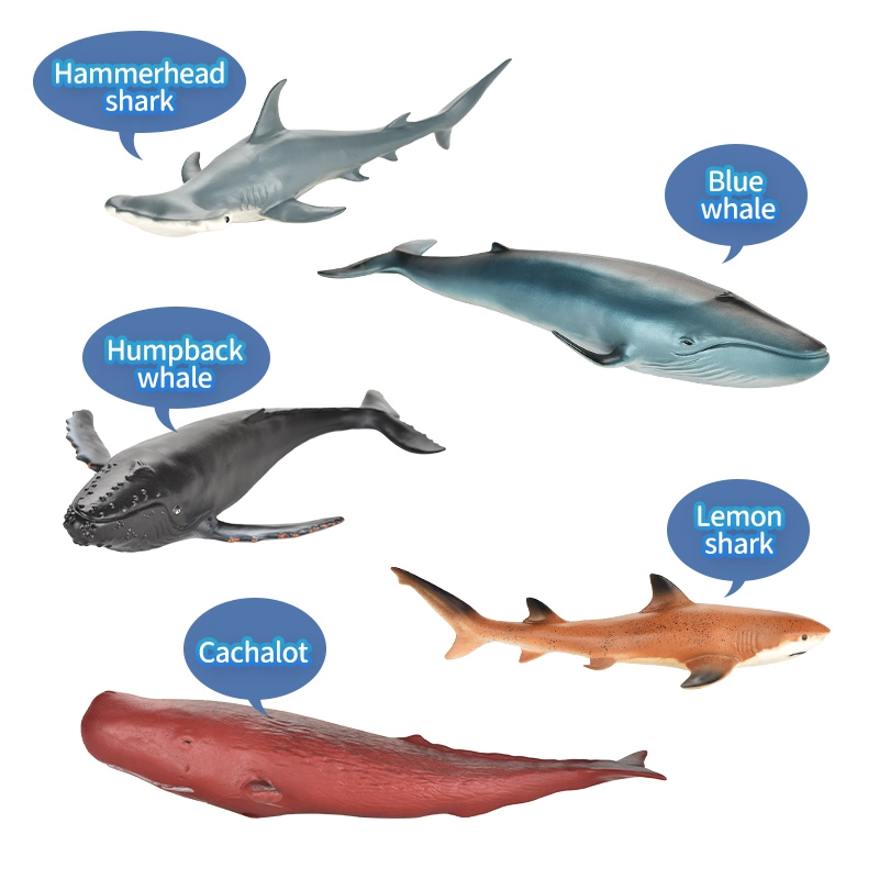 Child Bath Marine Biological Toys Realistic Rubber Sea Animals Figurines Plastic Ocean Animals Sharks Figures Toy for Kid Inflatable Products