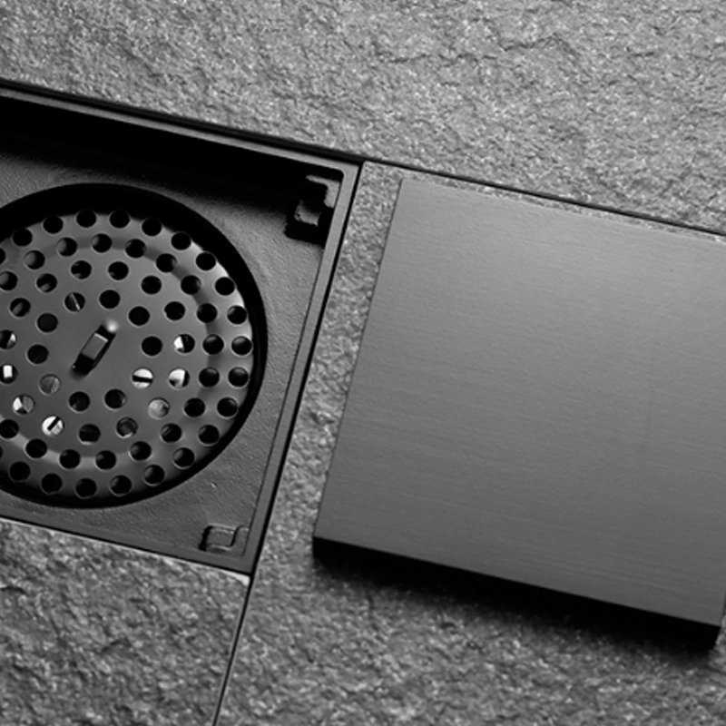 Conceal Tile Insert Brass Floor Drain/ Shower Square Floor Drain with Anti-Odor Function/4 Inch Toilet Shower Floor Drain