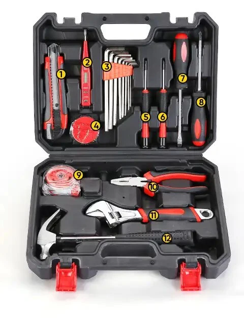 Professionelle Power Elektro-und Hardware-Tool-Set Combo mit wiederaufladbar Elektrische Bohrmaschine und mehrere Bohrer in Blow CAS