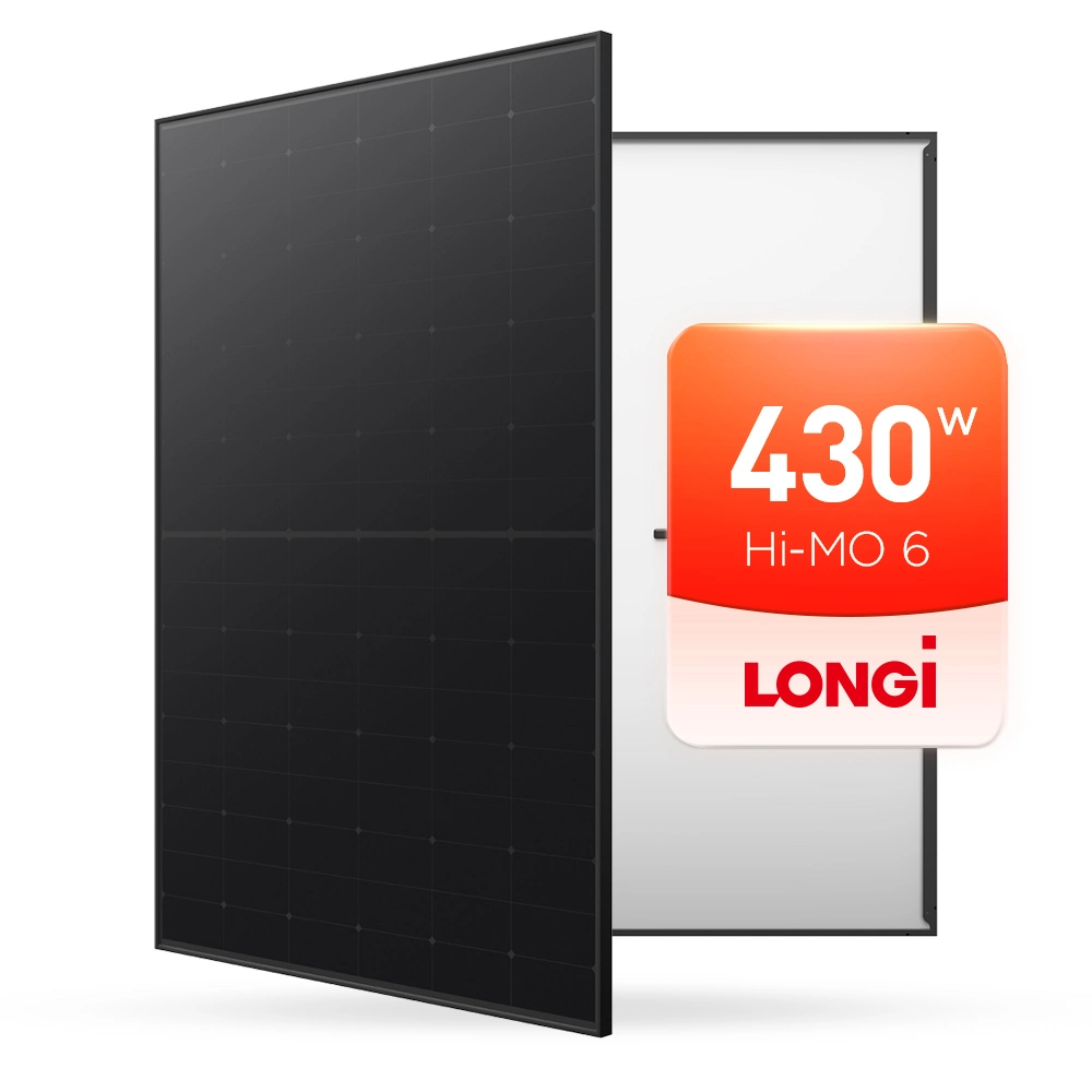 Panel Solar Longi 430W 435W 440W Hi-Mo6 Módulo PV Montado en Tierra con Marco Negro