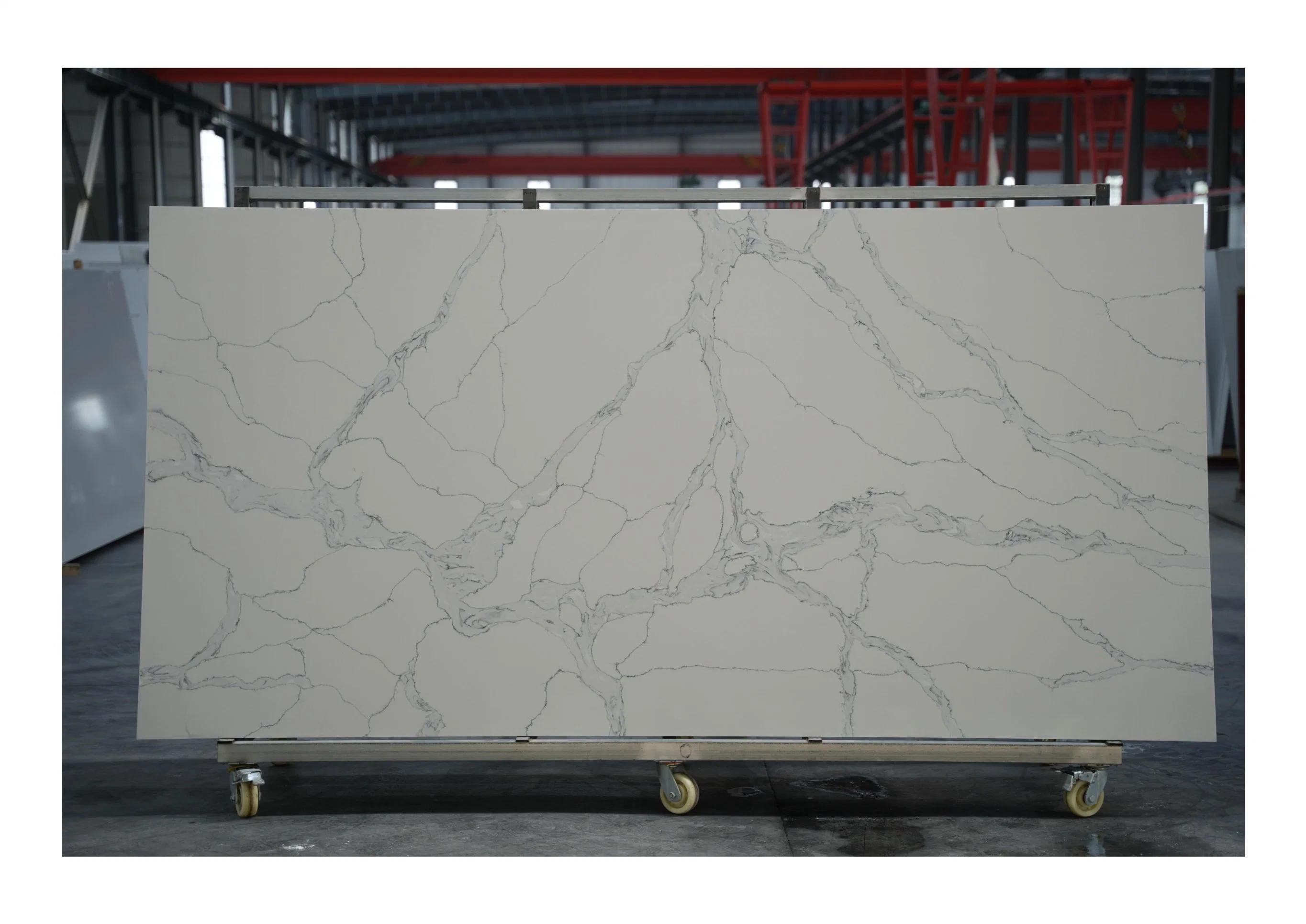 Encimeras de piedra de cuarzo artificial de la parte superior de trabajo de la cocina de Carrara Calacatta certificadas SGS Superficie sólida de mármol Precio de la parte superior de la vanidad de Losa