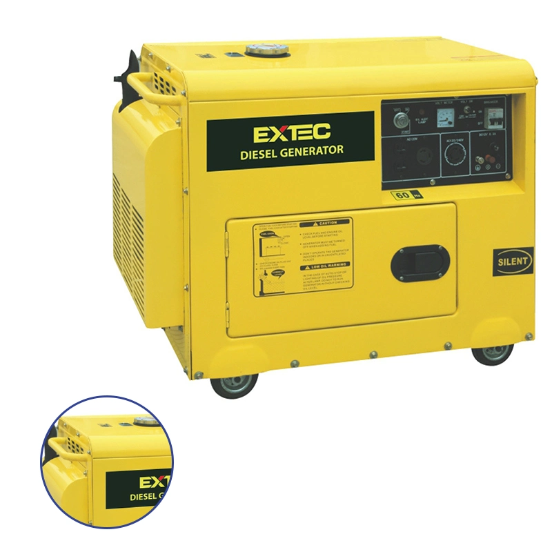 Extec Exd4500 Air-Cooled solo cilindro Super Silencioso Generador Diesel con protección contra sobretensión