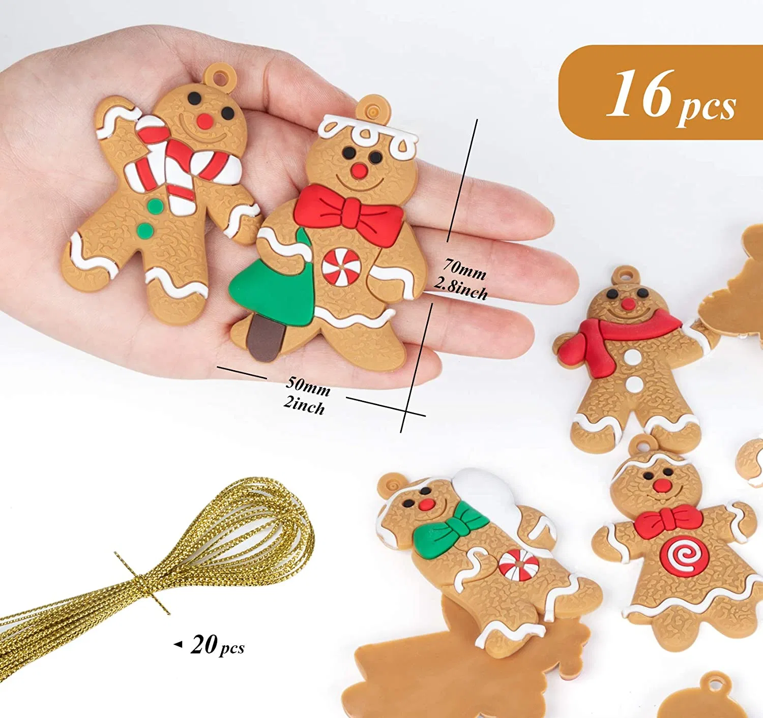 Novo Ano Kid Dom 2D Gingerbread Man Acessórios Pendente presentes para as crianças