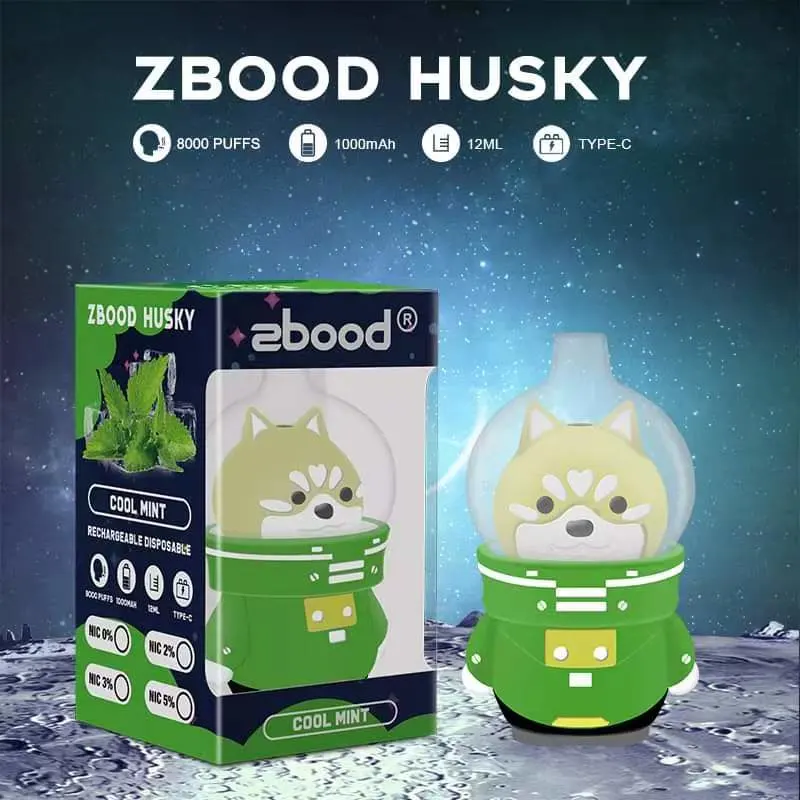 Fast Shipping Wholesale Electronic Cigarettes Zbood Husky 8000 Puffs 12ml 1000mAh Rechargeable Disposable Vape Pod