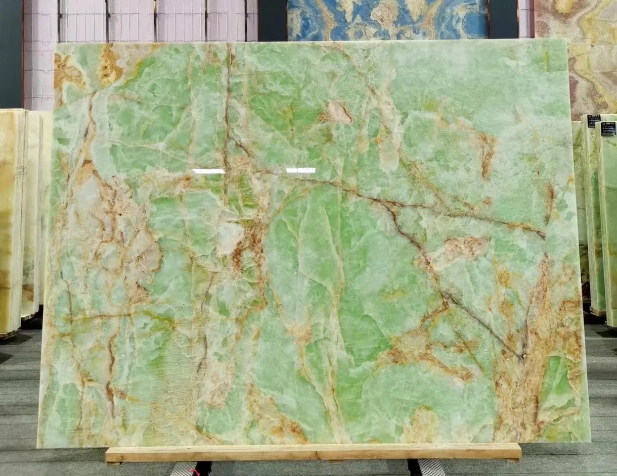 Factory Natural Green Onyx Stone with Translucent Tile/Slab for Home Decr/Hotel/Villa