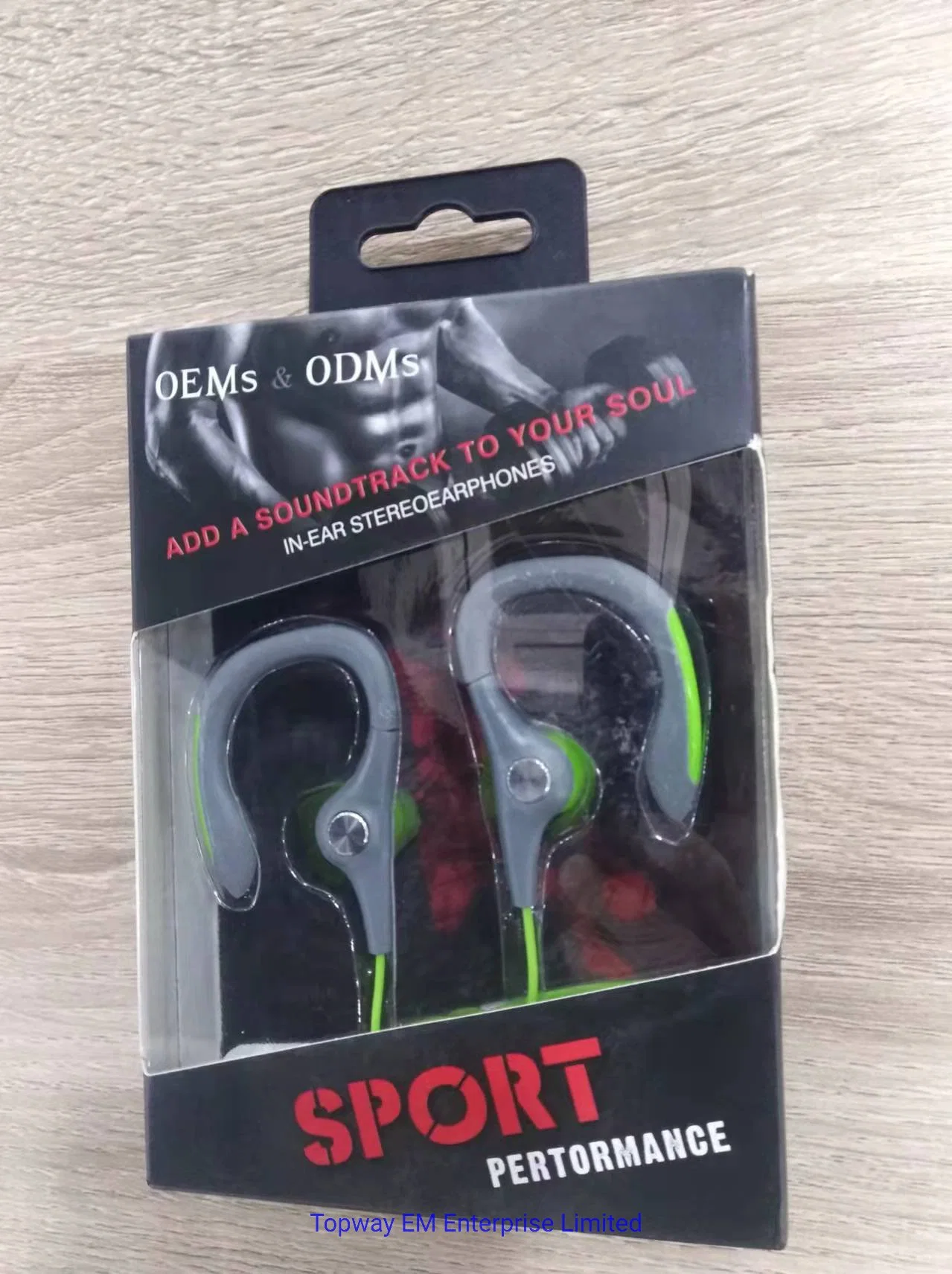 Auriculares intrauditivos con cable con ganchos de oreja de silicona suave para el Deporte y Fitness