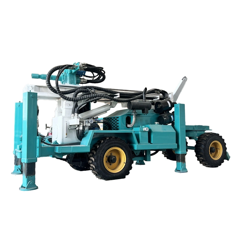 Four-Wheel Hydraulic Drilling 200m Deep Water Well Drilling Machine