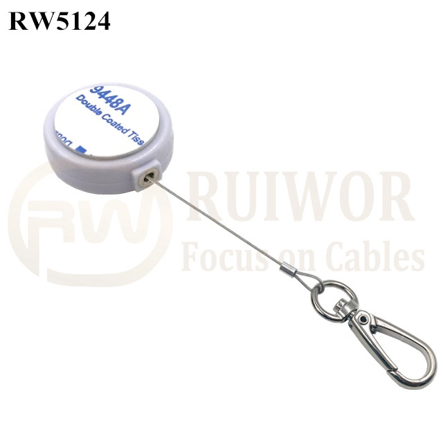 RW5124 Round Mini Anti Lost Recoiler Plus gancho clave