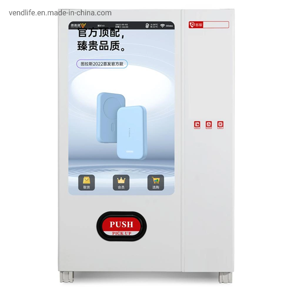 Máquina de Venda Directa de alimentos e bebidas 55 polegadas Touch Venda de máquinas de venda automática inteligentes do sistema de arrefecimento do tabuleiro em espiral do ecrã