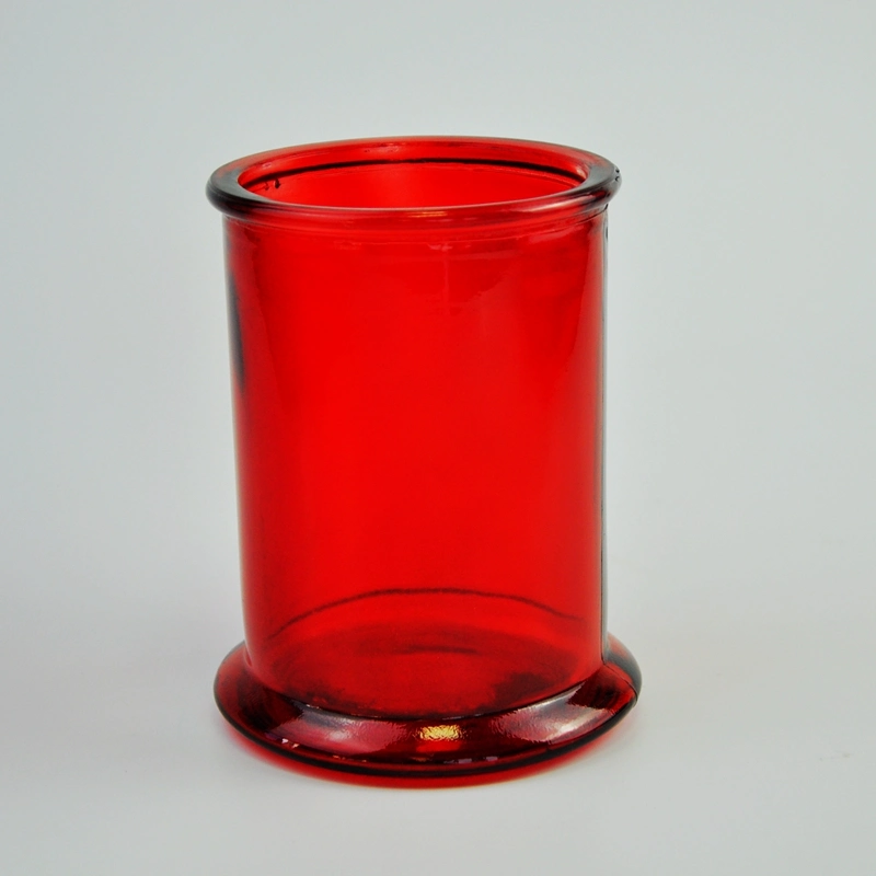 Ruby Red Simple Style Cylinder Glass Flower Vase for Decoration