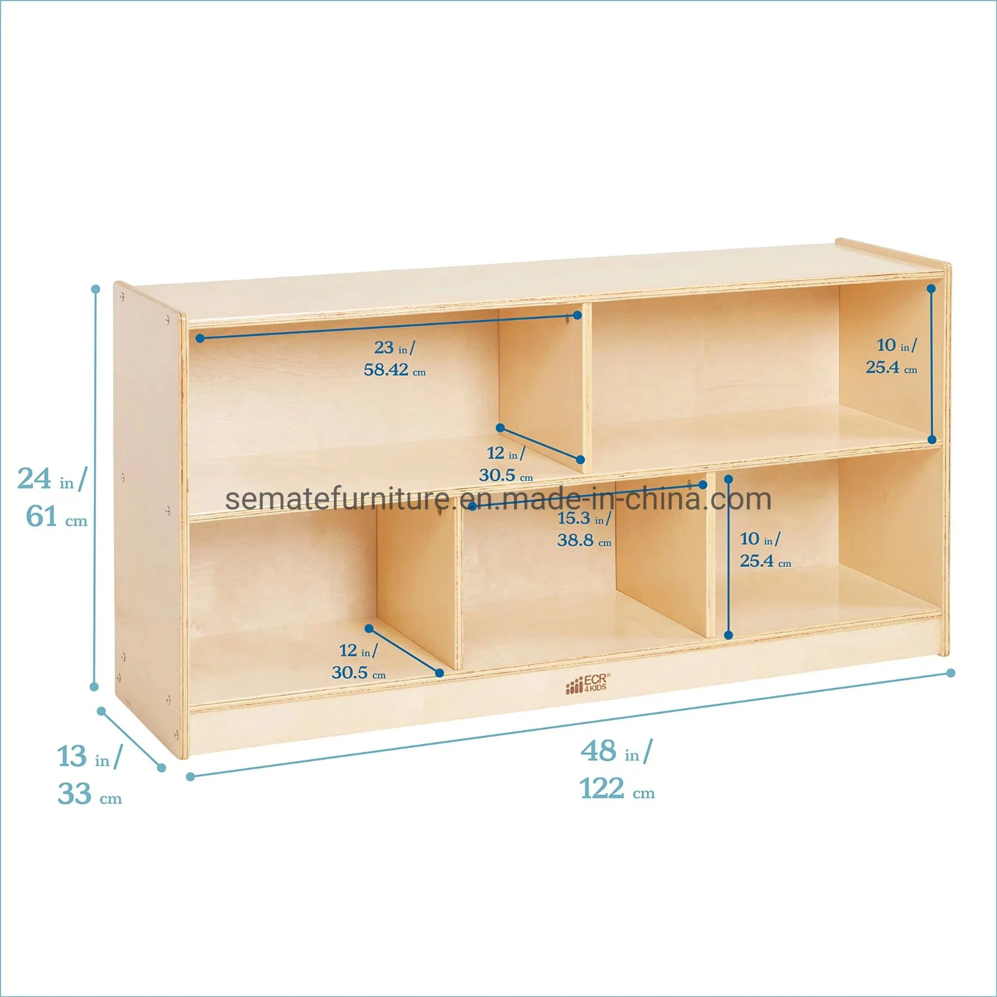 Non toxique durable étagère de rangement pour les enfants jouet en bois armoire avec 5 cubes