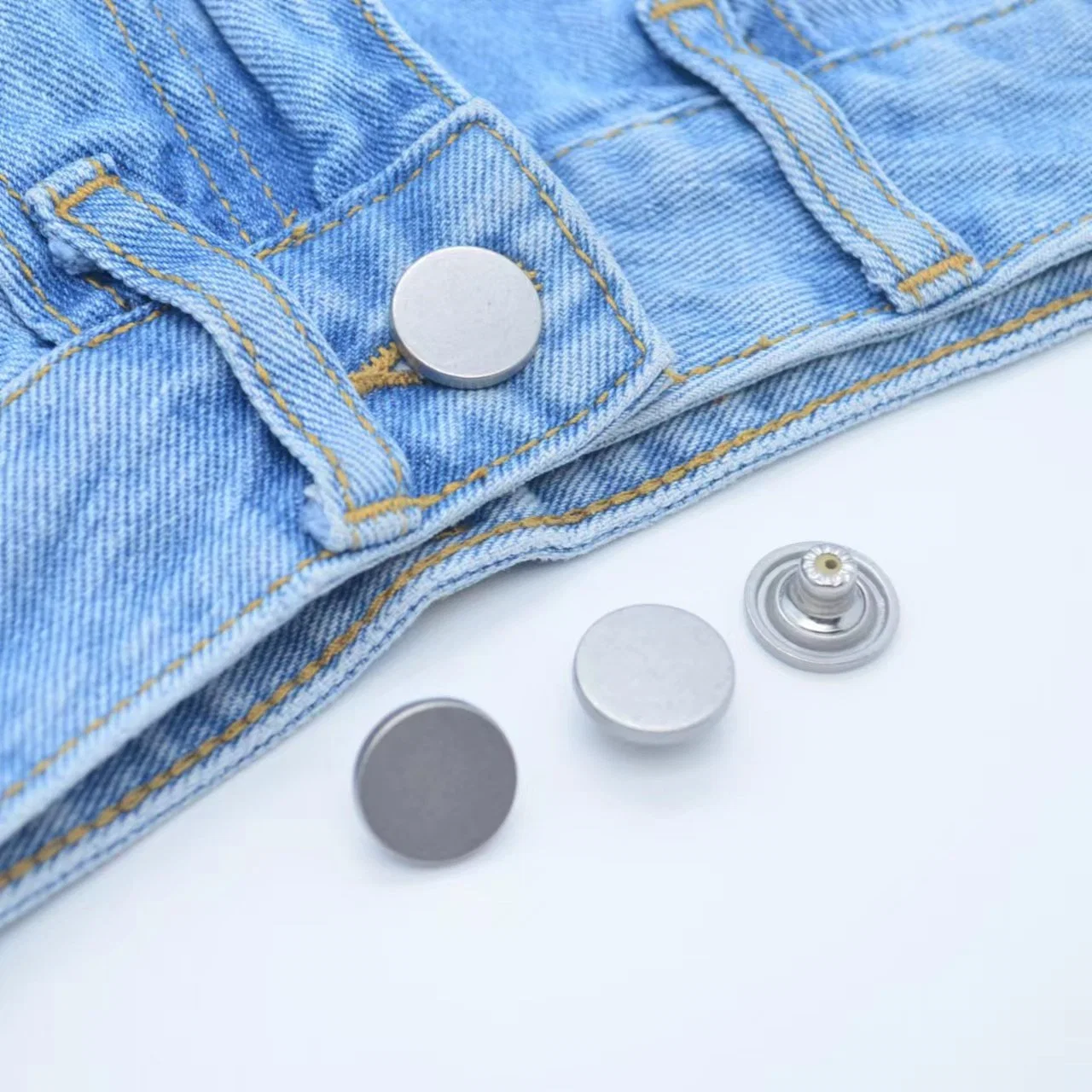 Metal Custom Logo Denim No Sew Instant Button Jeans Set Replacement Adjustable Pin Perfect Fit Instant Buttons for Jeans