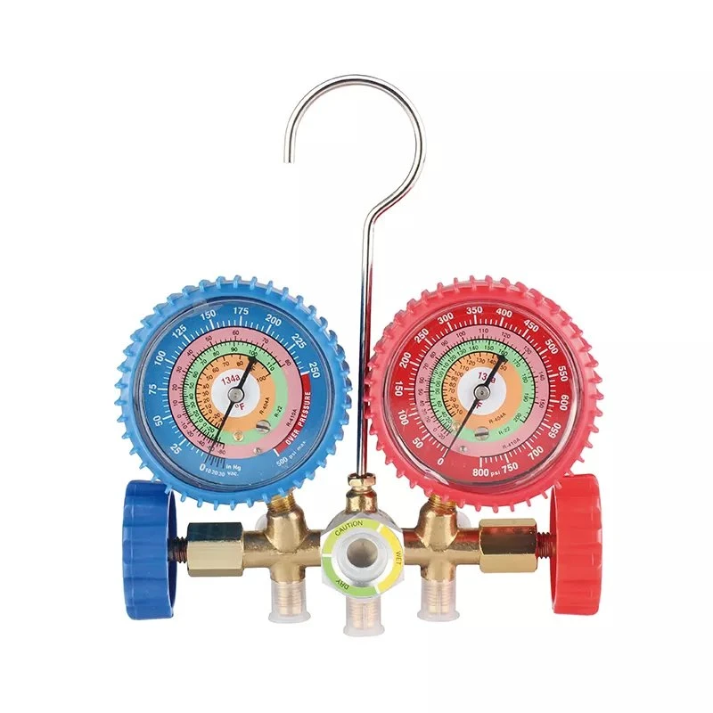 Air Conditioner Parts Refrigeration 4 Way High Pressure Manifold Gauge Set