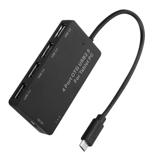 Tablet PC Teléfono móvil 4 Puerto micro USB OTG Hub