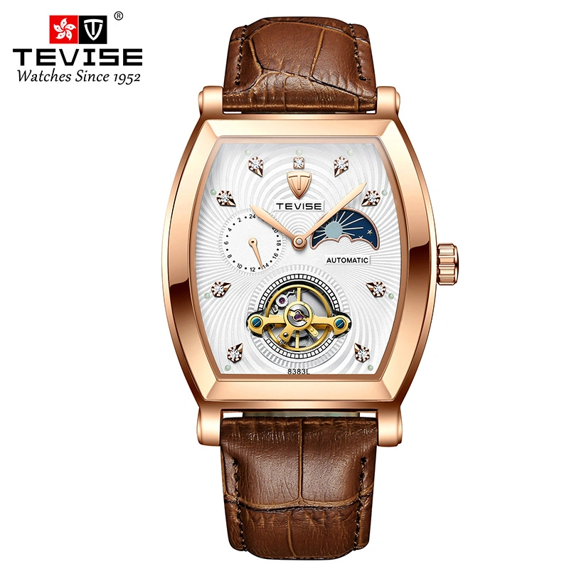 Fashion Gents Leather Band Water Proof Display Business Wrist Watch