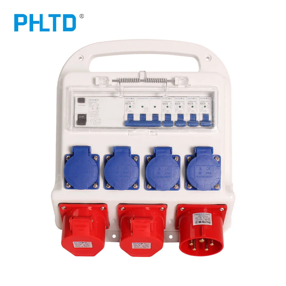 Phltd 16A-240V Portable Power Socket Box with Cee Panel, with The Socket and Circuit Breaker