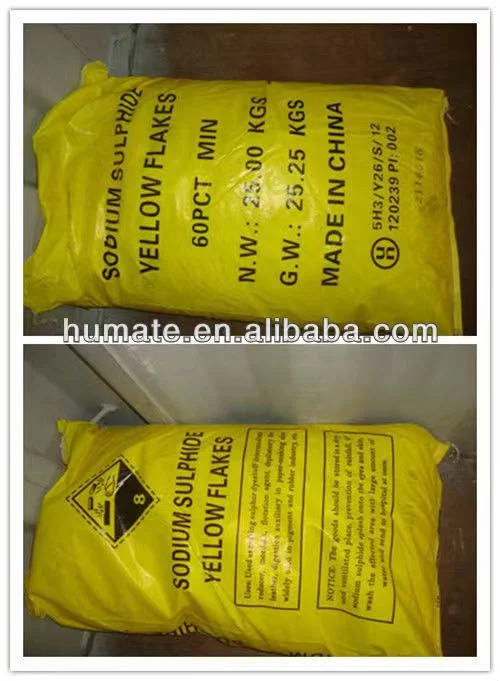 Sodium Sulphide 60% Sodium Sulfide for Sewage Treatment Industrial Grade Red/Yellow CAS: 1313-82 -2