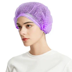 Disposable Non Woven Cap Bouffant Head Cover Hair Net Surgical Doctor Hat Round Mob Cap CE Strip Surgeon Clip Caps