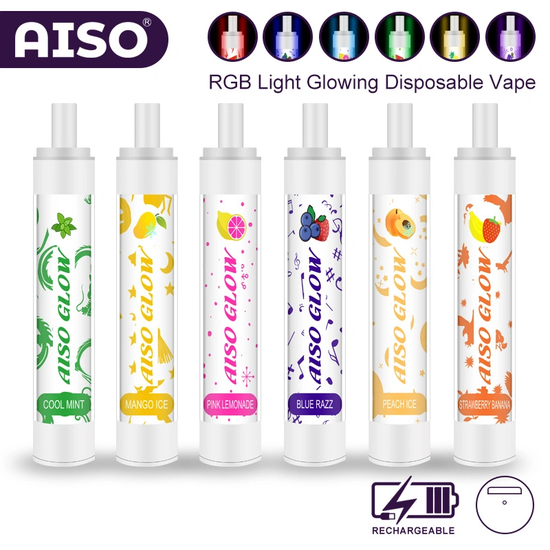 Original 2600 Puffs wiederaufladbare RGB Vape Einweg elektronische Zigarette