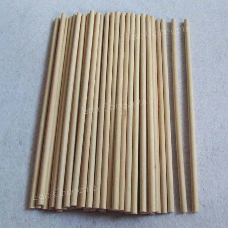 Round Wood Stick Icecream Stick Kids DIY Crafts Tool 80X4mm Lollipop Stick Popsicle Sticks