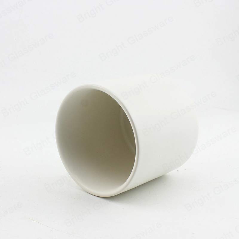 Luxury 350ml Ceramic Container White Marble Candle Holder Jar