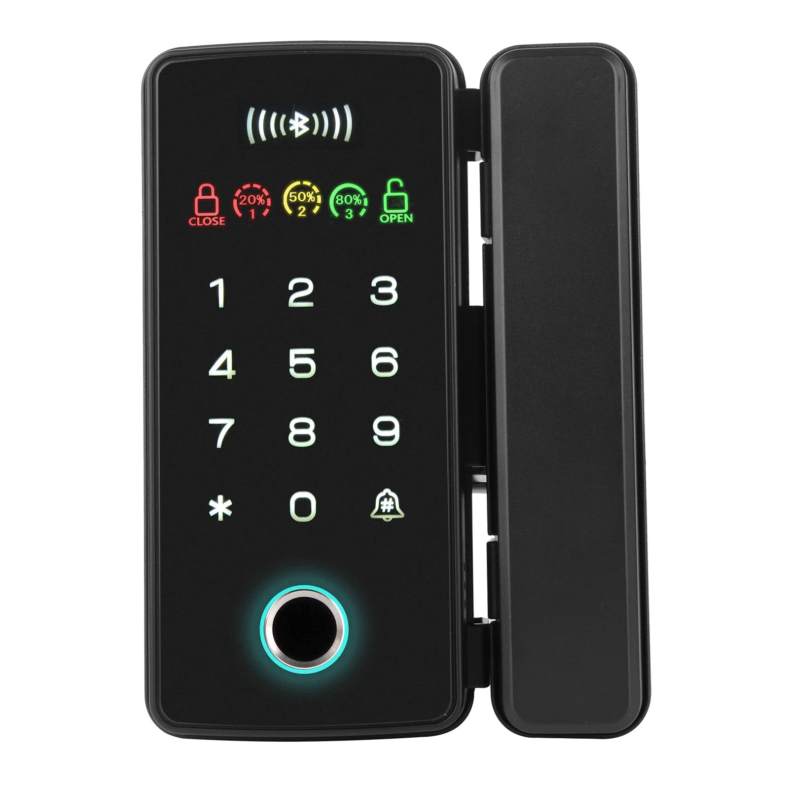 Hot Sale Smart G8s Glass Door Lock BLE APP Control Biometric Fingerprint Password Key Card Smart Office Glass Door Lock