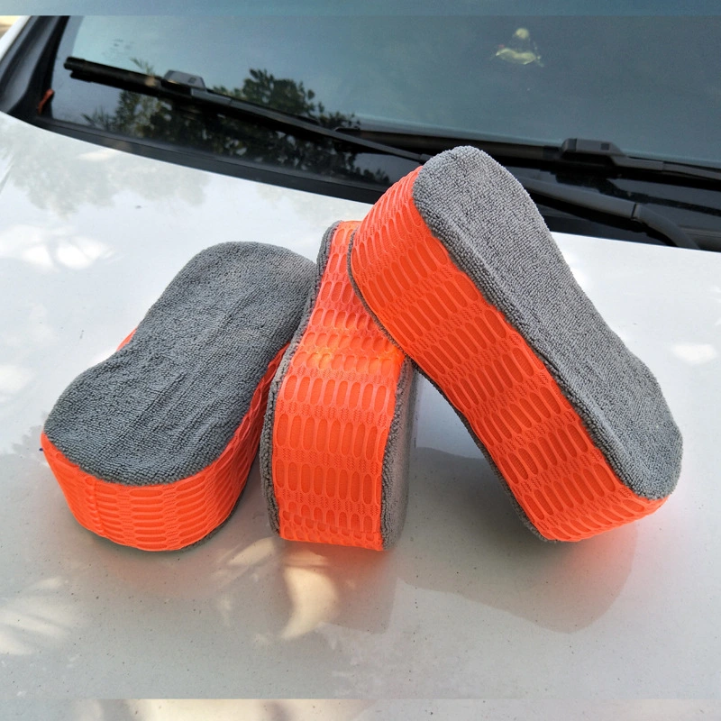 High Density 8 Character Absorbent Double Sided Microfiber Sponge for Car Cleaning