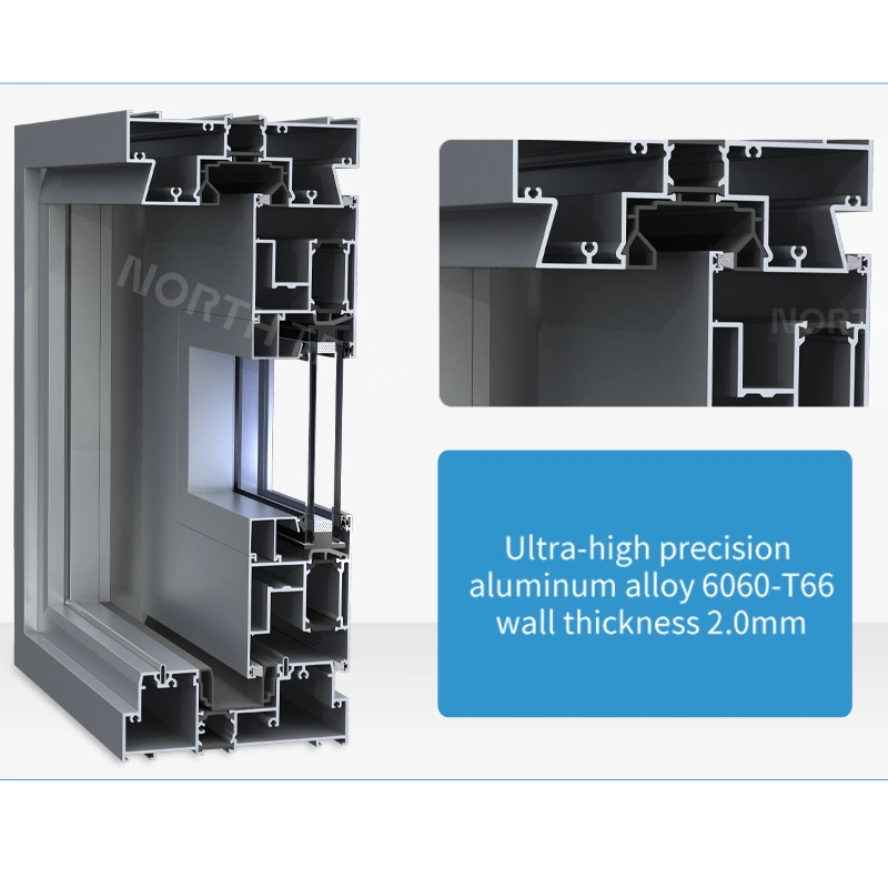 Double Tempered Glass Aluminium Alloy Sliding Window, House/Villa/Hotel Used Window