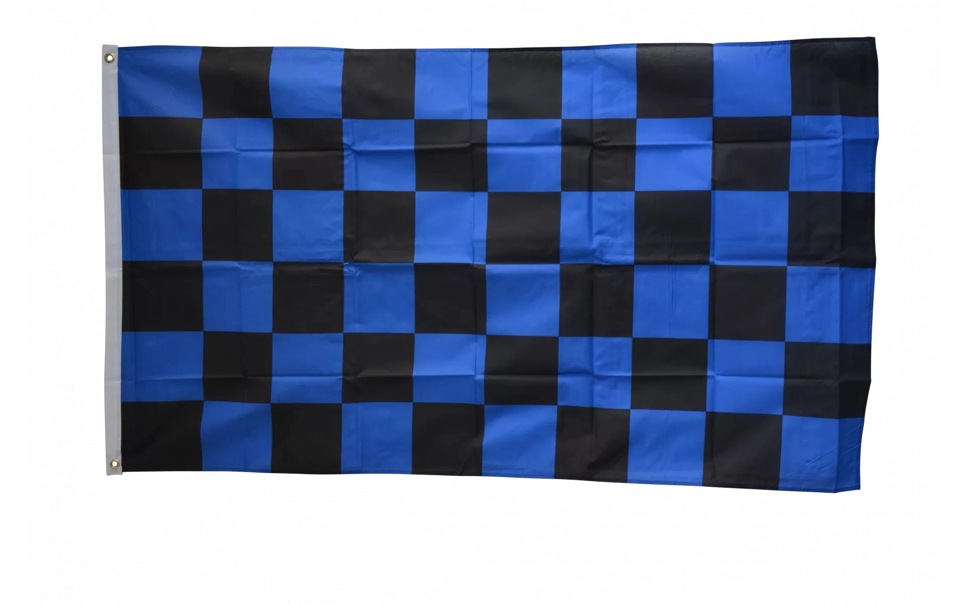 Checkered Blue-Black Flag Banner Knitted Polyester Screen Printed Country Flag