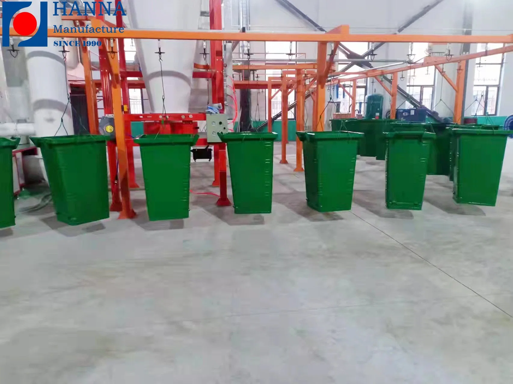 Complete Electrostatic Powder Coating Equipment Spraying System Line Painting Machine Equipment for Metal Cans Bucket Rubbish Can