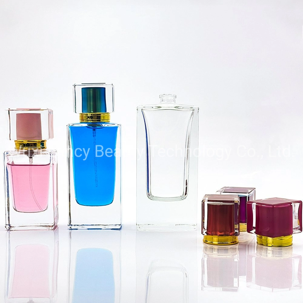 30ml 50ml 70ml Beauty Care Luxury Perfume Glass Bottle with Crimped Sprayer and Plastic Cap of Cosmetic Packaging Empty Bottle