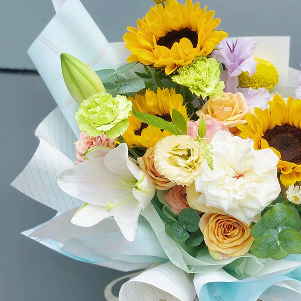 Papel para envolver de flores impermeable material para envolver de regalo de diseño personalizado