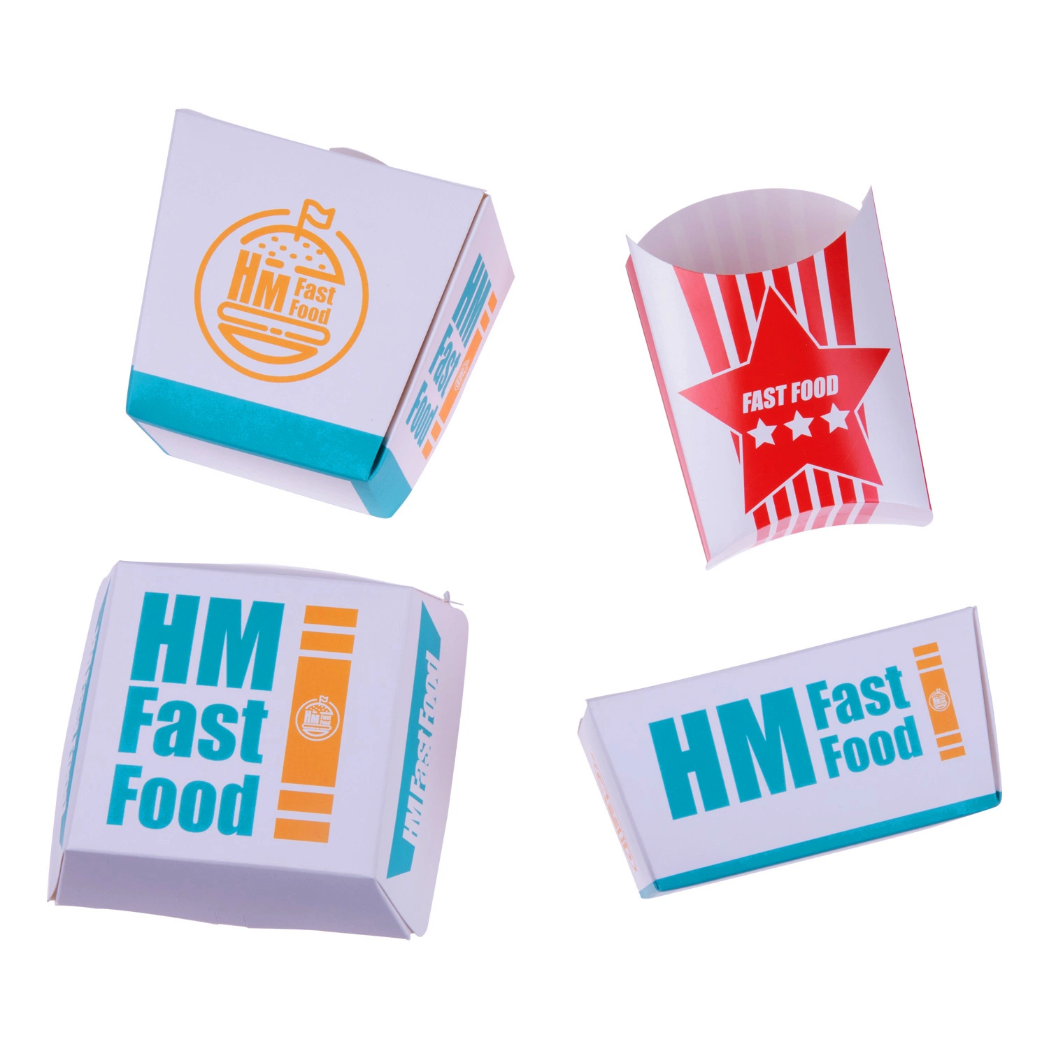 La vente au détail d'excellente qualité sur mesure Personnalisée Emballage Emballage papier alimentaire Fast Emballage boîte Pizza Burger Box