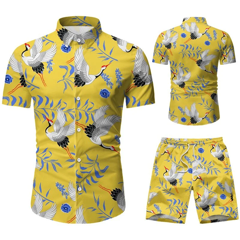 Casual Men Hawaiian Beach Plus Size Men's Shirts Floral Printed Loose Beachwear