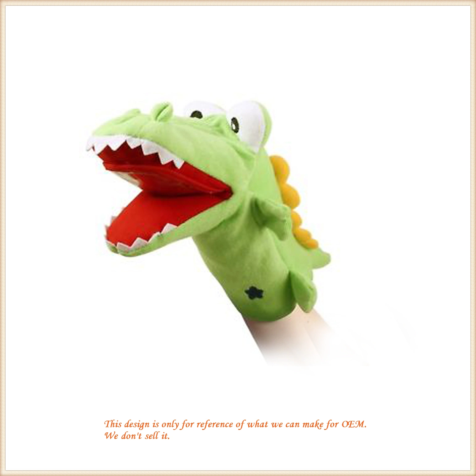 Peluche de peluche/personalizable/suave/relleno/Funny Crocodile mano Juguetes para marionetas para educación/Regalo/Promoción/niños/niños