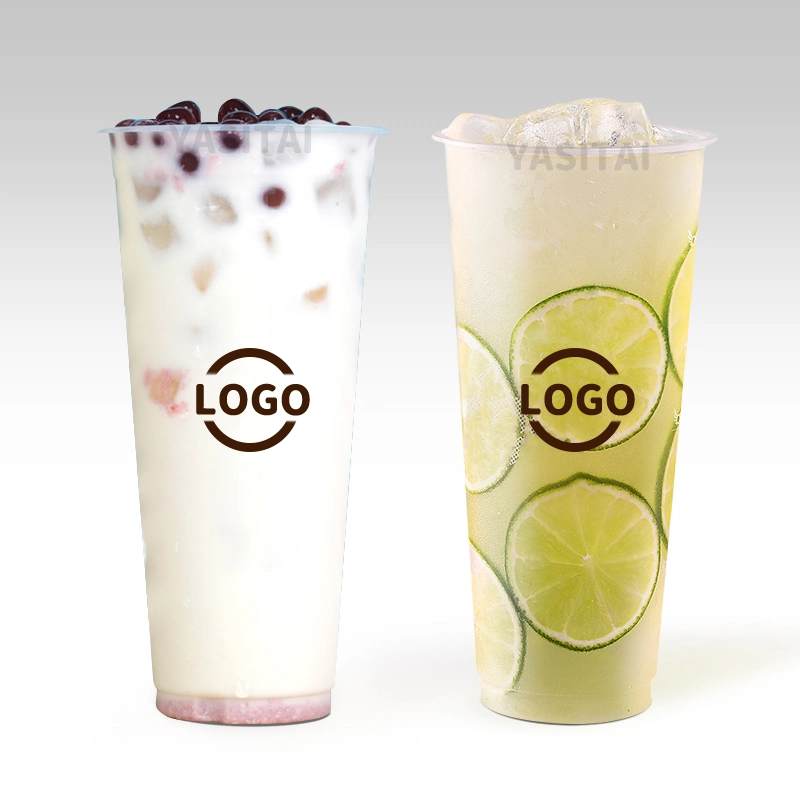 8 9 10 12 16 20 24 32 Oz Custom Printed Disposable Cups Plastic Water Ice Coffee Wine Beer Milkshake PP Clear Plastic Cups