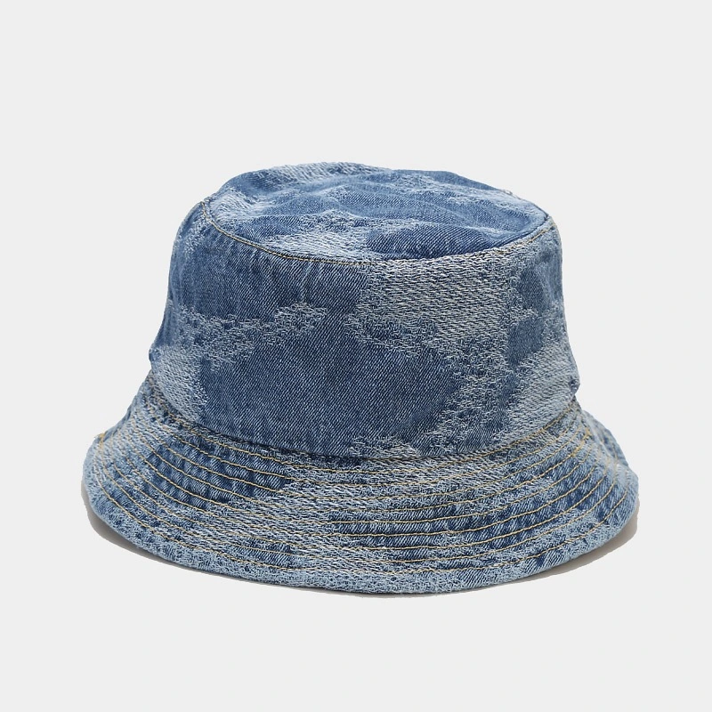 New Outdoor Sun Visor Retro Washed Denim Fisherman Hat Men and Women Trend Street Simple Solid Color Bucket Hat