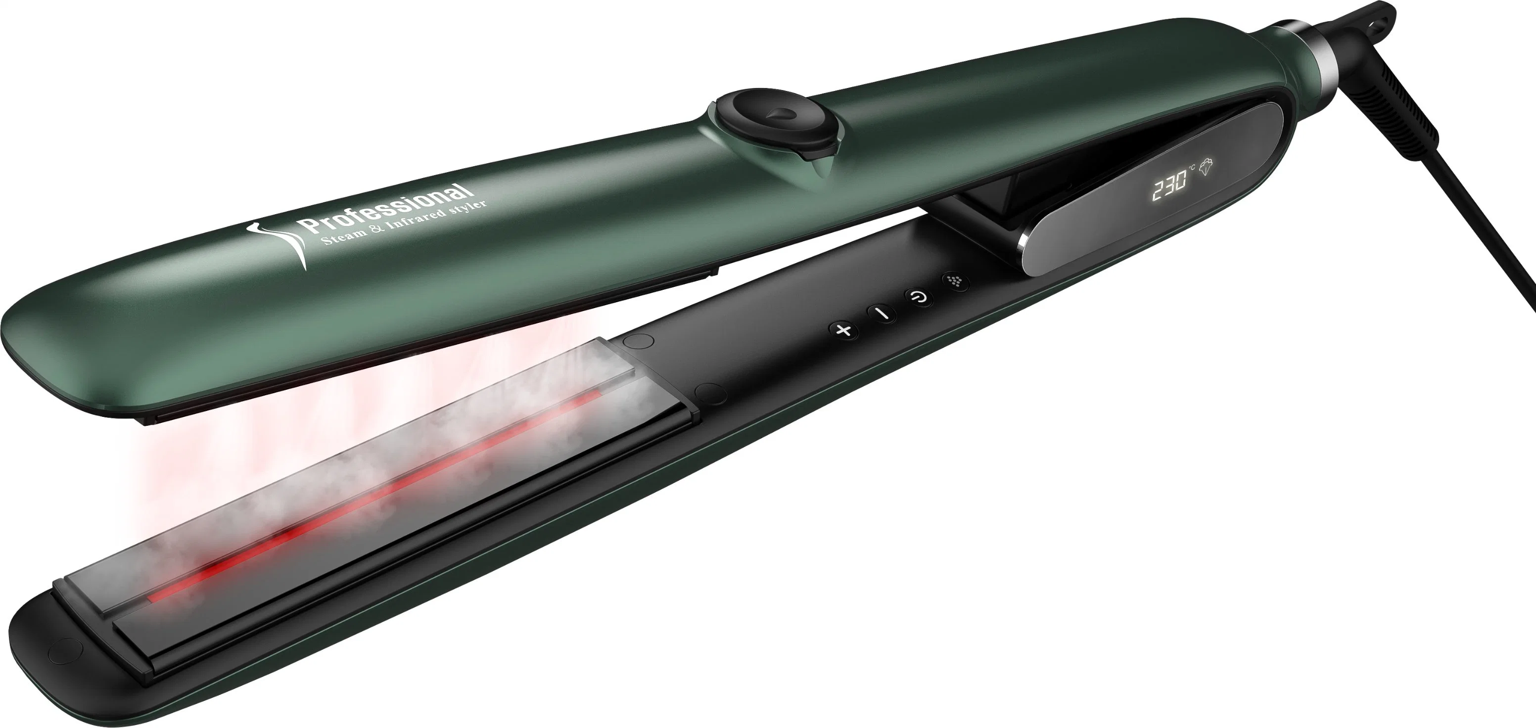 Private Label Flat Irons Hair Straightener Hidden LCD Display Automatic Steam Infrared Straightener