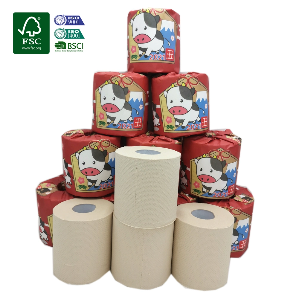 100% Virgin Bamboo Pulp Toilet Paper 3 Ply Bathroom Toilet Tissue Paper Roll