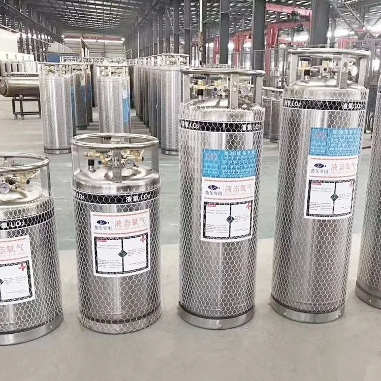 304 Stainless Steel Vertical Liquid Oxygen Cryogenic Insulated Cylinders