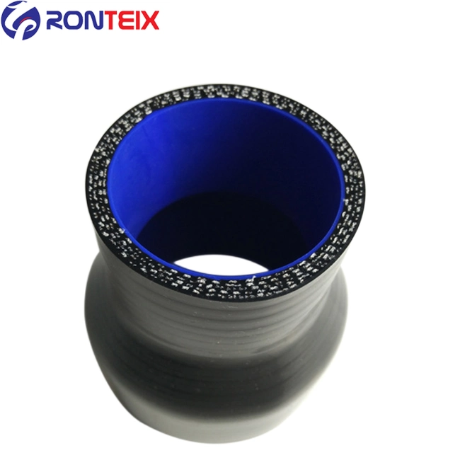 Inner Blue Outer Black 3" to 2" (76mm -51mm) Flexible Intercooler Reducer Straight Silicone Radiator Hose