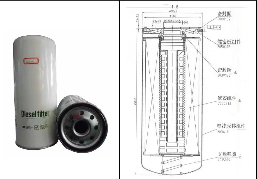 High quality/High cost performance  Engine Fuel Diesel Filter for High-End Bus or Truck (RF1126)