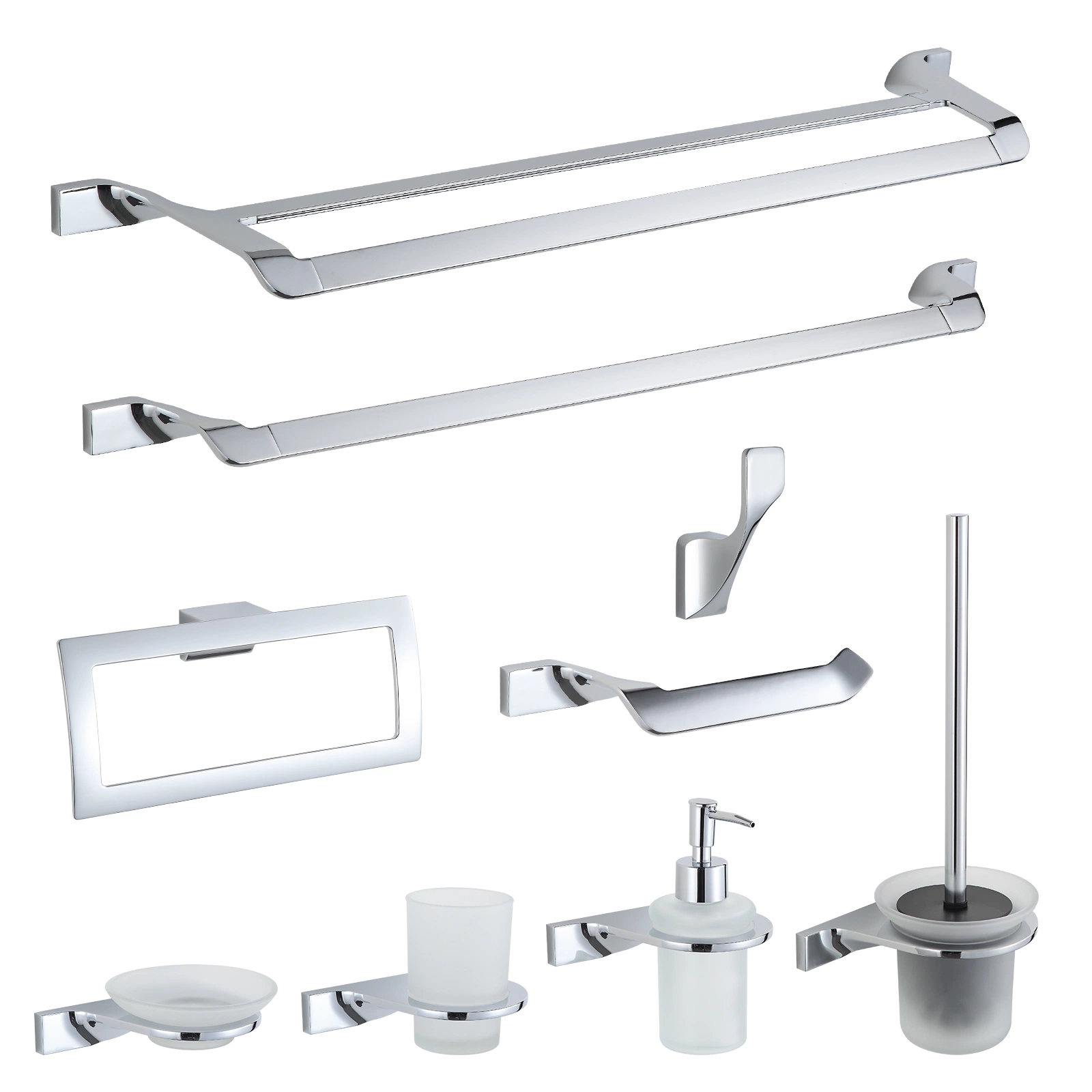 Moderna aleación de zinc montaje en pared Accesorios de baño toalla Bar Set Accesorios de baño