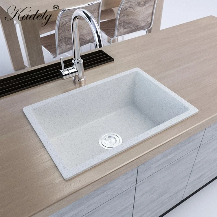 Single Bowl Modern Quartz Kitchen Undermount Basin Kitchen Sink Stainless Steel