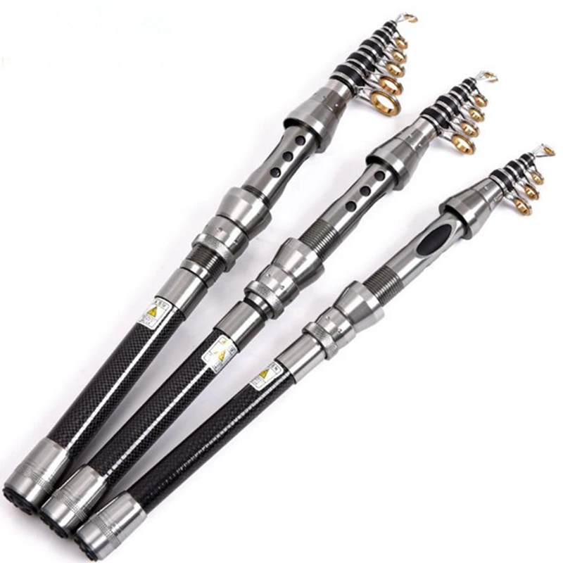 2.7m-6.3m Carbon Fiber Rods Fishing Saltwater Telescopic Fishing Rod Distance Throwing Rock Fishing Rod