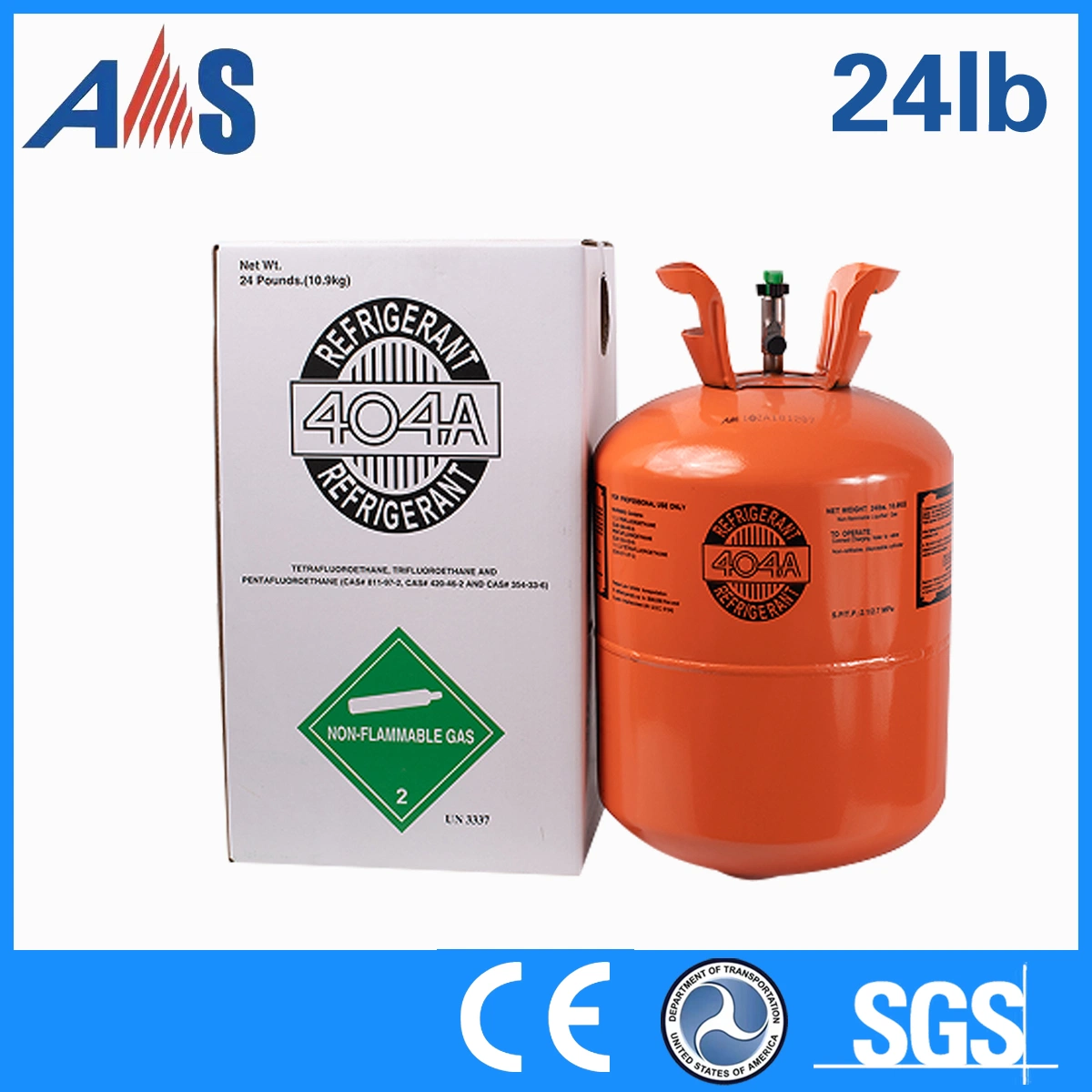 Stainless Steel 13.6kg/30lbs Disposable Cylinder Gas Tank Gas Cylinder with Refrigerant Gas R404 99.93% Purity at Direct Factory Price